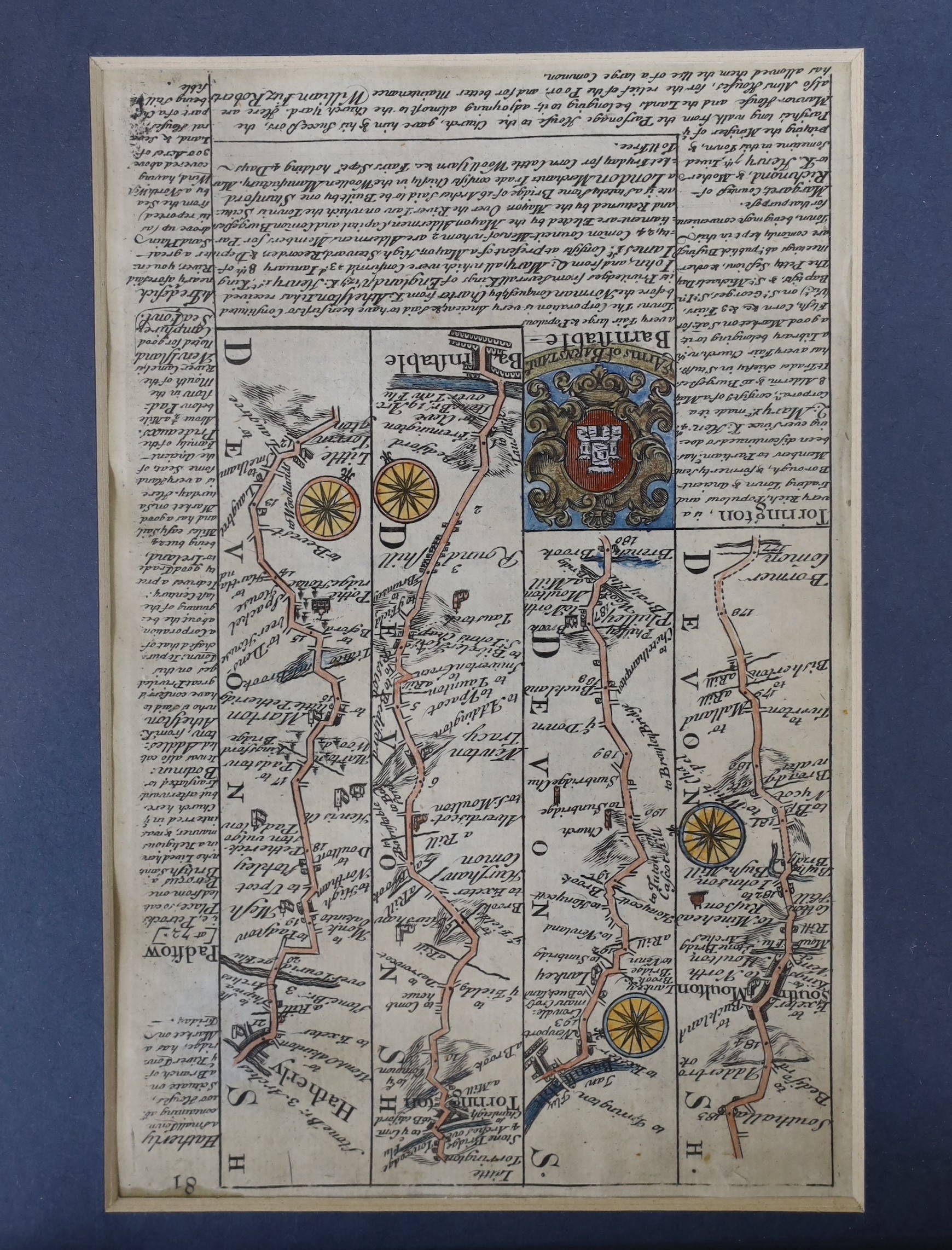 A selection of seven early maps, to include Exeter, Frankfurt, etc.